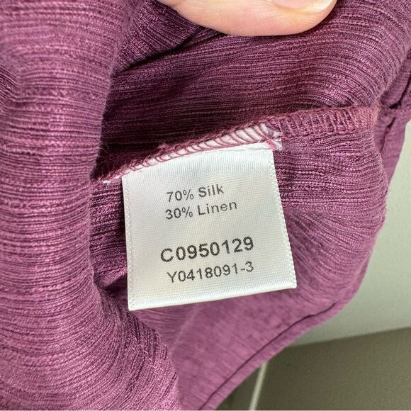 Kleen Wide Leg Crinkle Cropped Pants Purple Silk Linen Lagenlook Artsy Medium - Picture 5 of 6